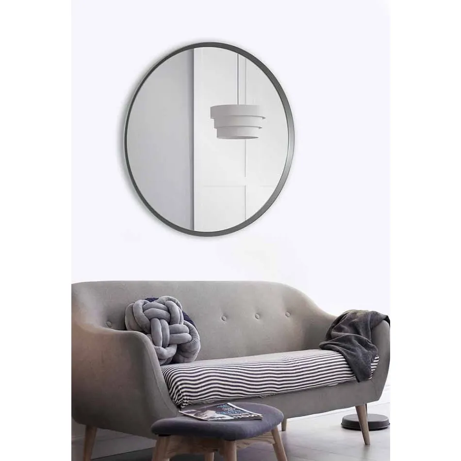 Round Wall Mirror with Lacquered Frame of Elegant Modern Design - Odosso Viadurini