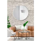 Round Wall Mirror with Lacquered Frame of Elegant Modern Design - Odosso Viadurini