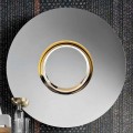 Round Design Wall Mirror in Golden Metal, Luxury Made in Italy - Merale