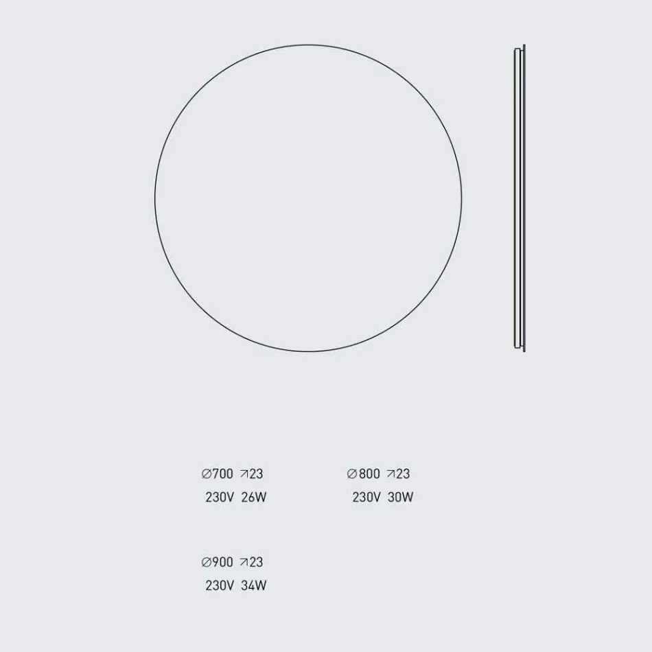 Round Backlit Wall Mirror with LED Made in Italy - Ronda Viadurini