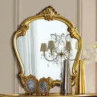 Classic Shaped Mirror with Gold Leaf Frame Made in Italy - Madalina Viadurini