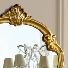 Classic Shaped Mirror with Gold Leaf Frame Made in Italy - Madalina Viadurini