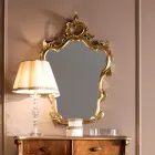 Classic Shaped Mirror with Gold Leaf Frame Made in Italy - Precious Viadurini