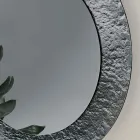 Mirror with Hammered Glass Frame, Back-Silvered, Made in Italy - Basilia Viadurini