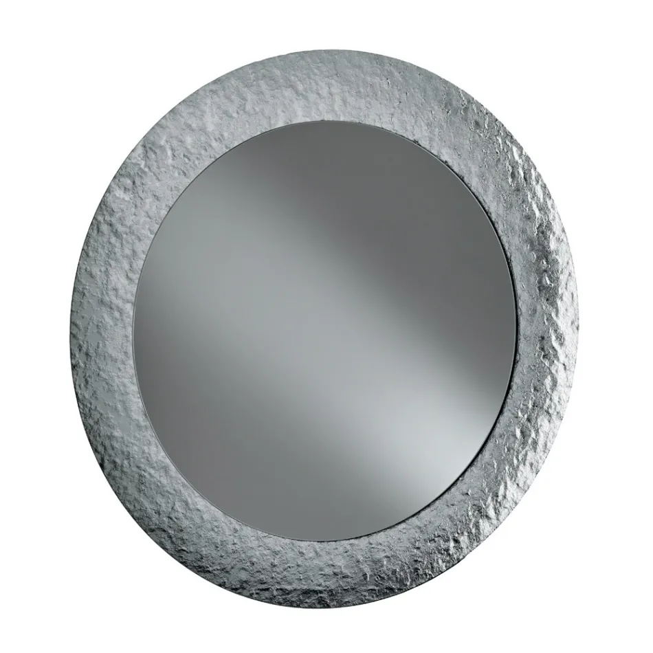 Mirror with Hammered Glass Frame, Back-Silvered, Made in Italy - Basilia Viadurini