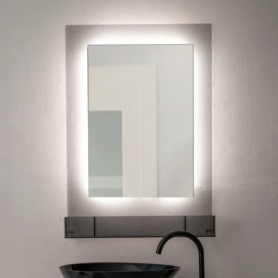 Three-Color Plexiglass Wall Mirror Cabinet Made in Italy - Kiran Viadurini