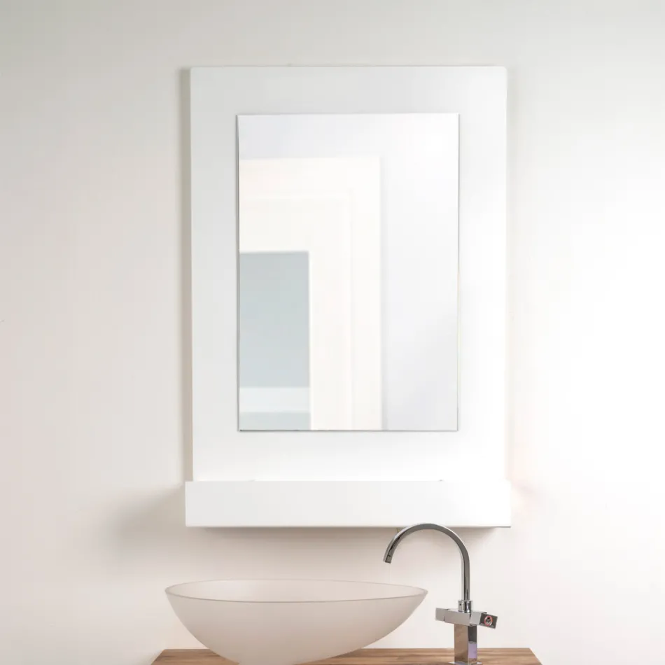 Three-Color Plexiglass Wall Mirror Cabinet Made in Italy - Kiran Viadurini