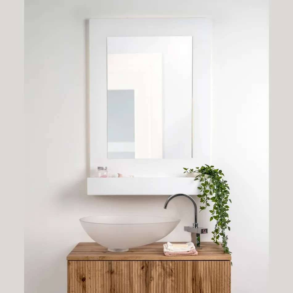 Three-Color Plexiglass Wall Mirror Cabinet Made in Italy - Kiran Viadurini