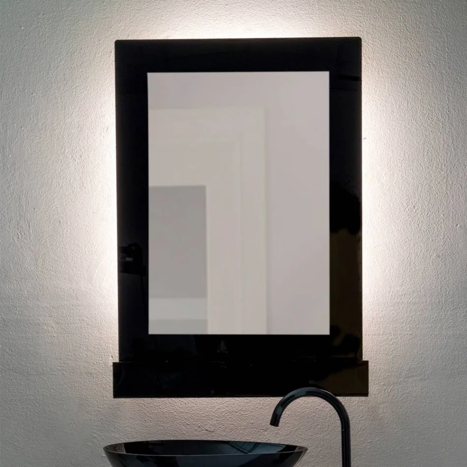 Three-Color Plexiglass Wall Mirror Cabinet Made in Italy - Kiran Viadurini