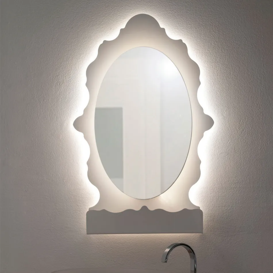Backlit Plexiglass Mirror Cabinet Made in Italy - Leira Viadurini