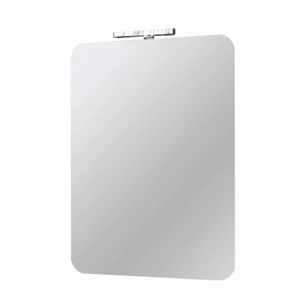 Wall Bathroom Mirror with Modern Design LED Lamp Made in Italy - Guido Viadurini