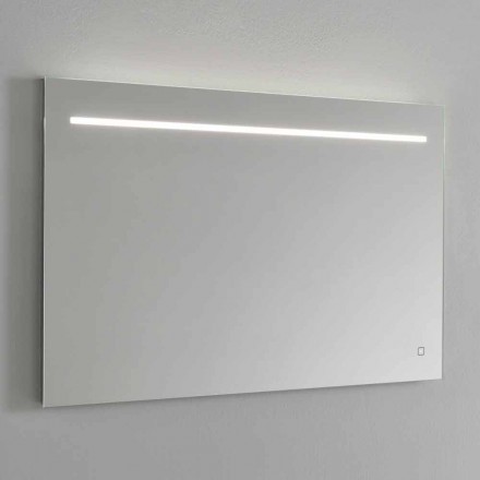 Modern Wall Mirror with LED Light and Steel Frame Made in Italy - Yutta Viadurini