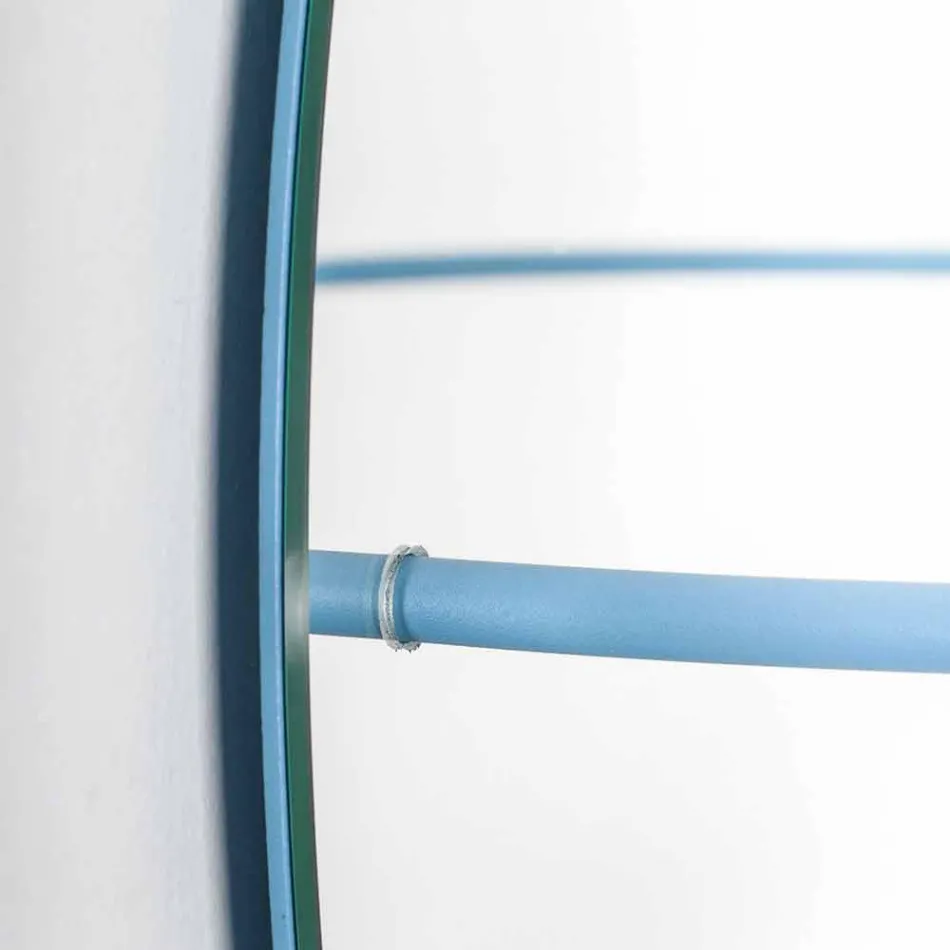 Wall Mirror with Modern Steel Coat Rack Made in Italy - Chioccia Viadurini