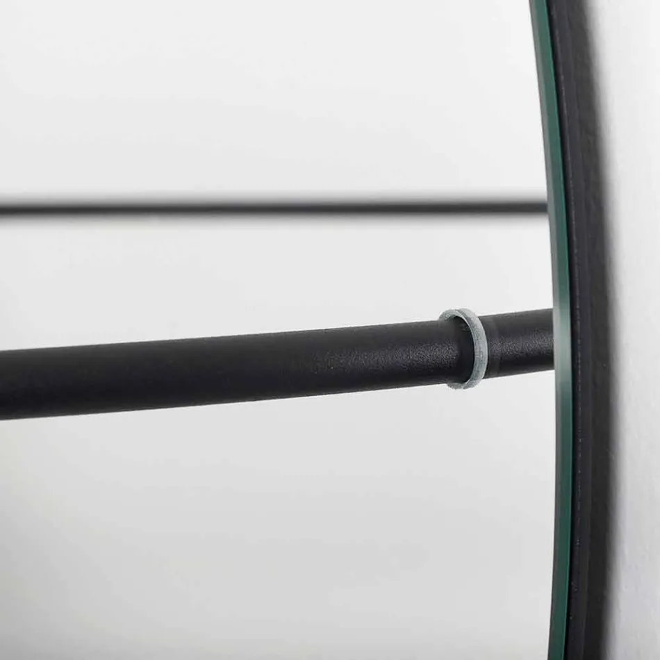 Wall Mirror with Modern Steel Coat Rack Made in Italy - Chioccia Viadurini