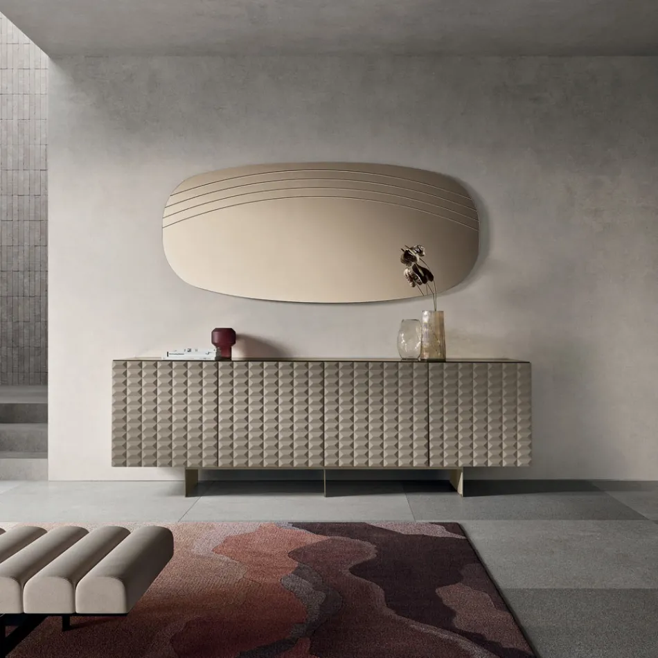 Arabella Wall Mirror with Engravings Made in Italy Viadurini