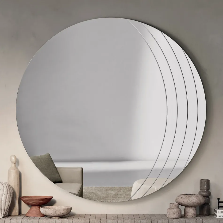 Arabella Wall Mirror with Engravings Made in Italy Viadurini