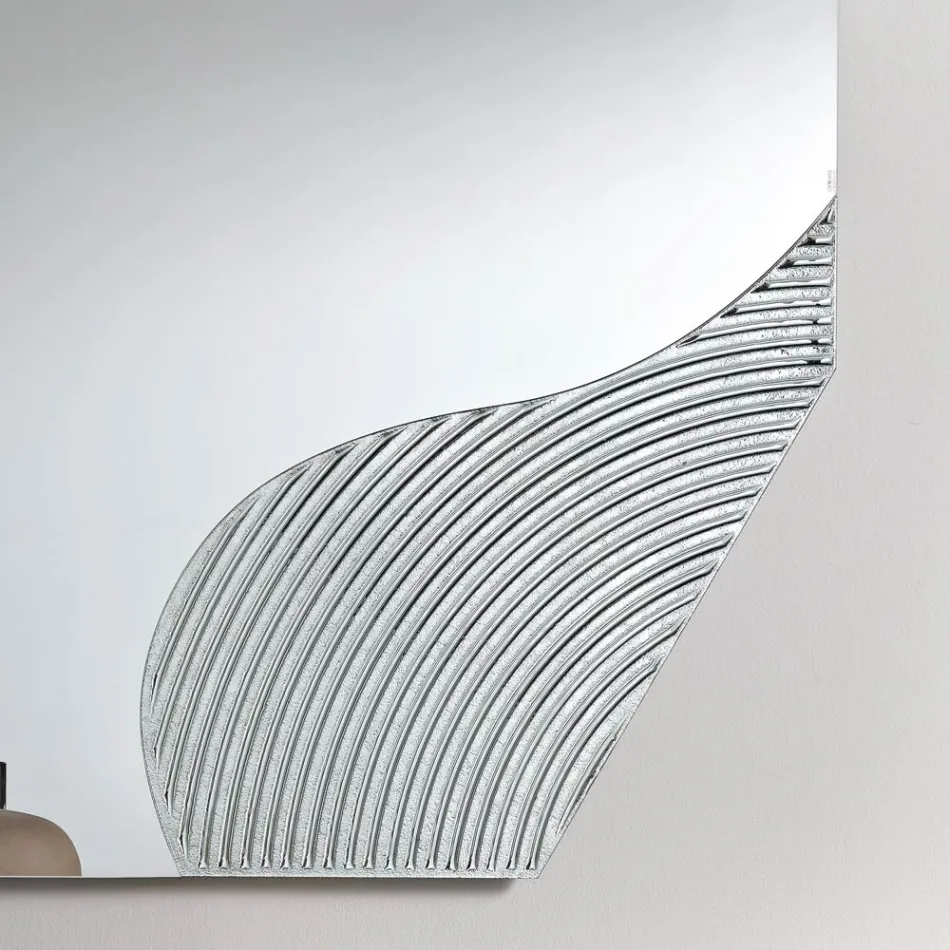Lirion Wall Mirror with Two-Color Striped Insert Made in Italy Viadurini