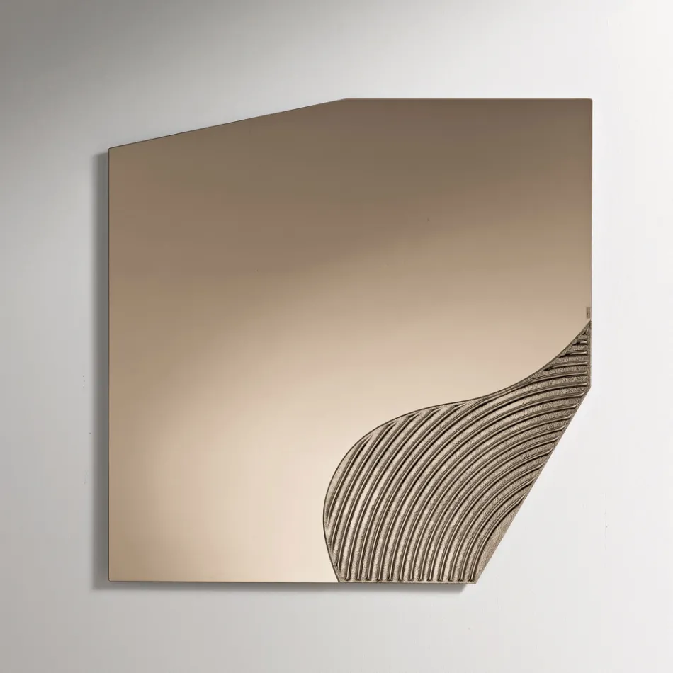 Lirion Wall Mirror with Two-Color Striped Insert Made in Italy Viadurini