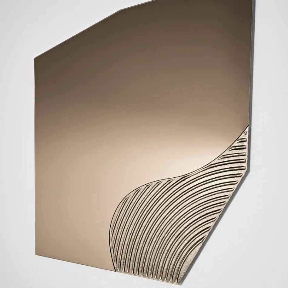 Lirion Wall Mirror with Two-Color Striped Insert Made in Italy Viadurini