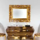 Design wall mirror with gold leaf finish Gudin, 108x87 cm Viadurini