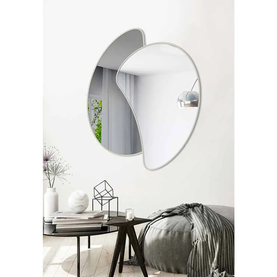 Large Design Wall Mirror with Modern Colored Finish - Mantra Viadurini