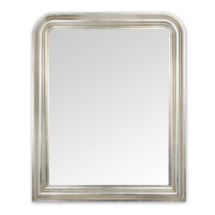 Wall Mirror in Wood with Silver Leaf Finish Made in Italy - Navona Viadurini