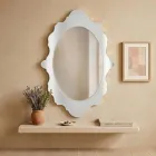 Plexiglass Wall Mirror with Gold or Silver Frame, Made in Italy - Ariele Viadurini