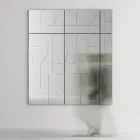 Modular Wall Mirror with Wooden Structure Made in Italy - Saetta Viadurini