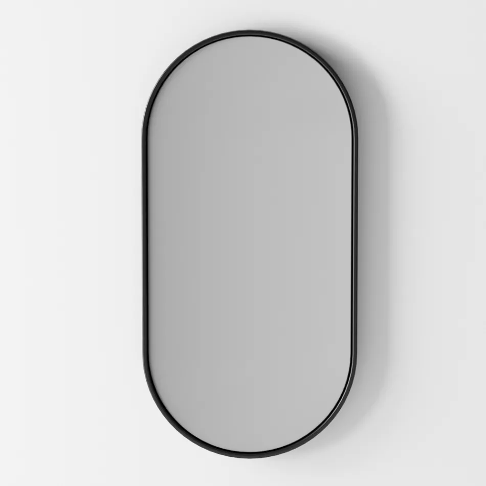 Oval Backlit Wall Mirror Made in Italy - Riflessi Viadurini
