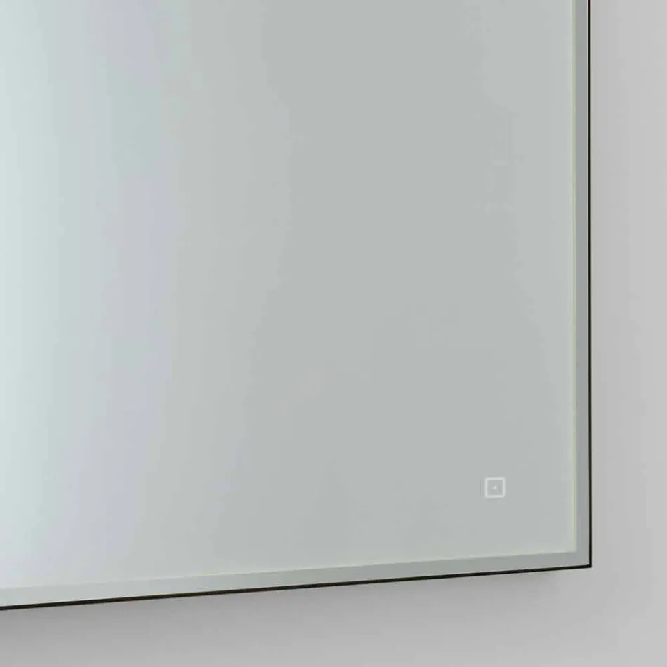 Square Wall Mirror with Frosted Glass Frame Made in Italy - Mirro Viadurini