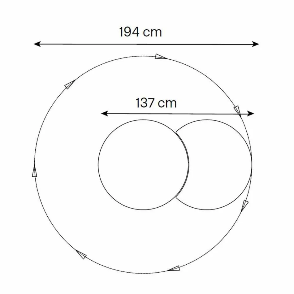 Round Wall Mirror with Satellite that Rotates 360 ° Made in Italy - Shaki Viadurini