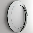 Round Wall Mirror with Wooden Structure Made in Italy - Navona Viadurini