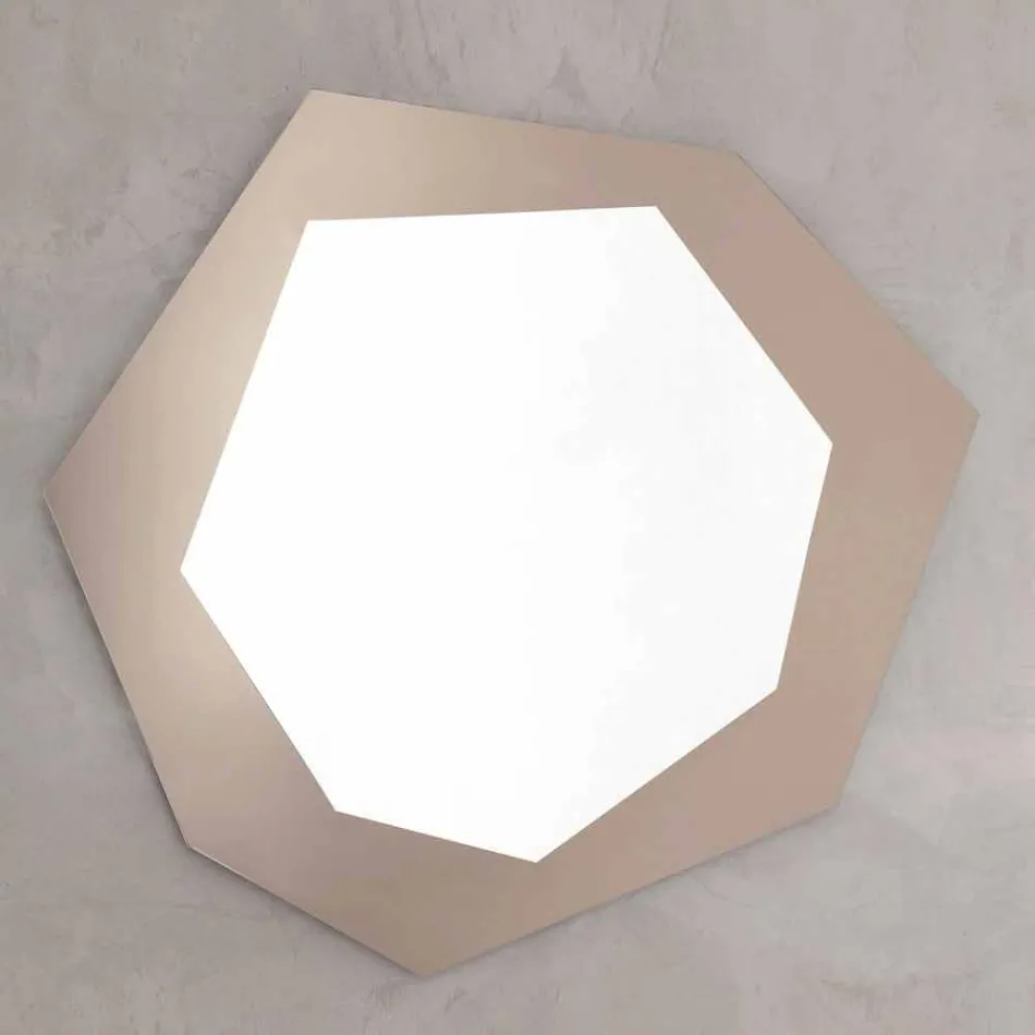 Shaped Wall Mirror with Glass Frame Made in Italy - Chlorine Viadurini