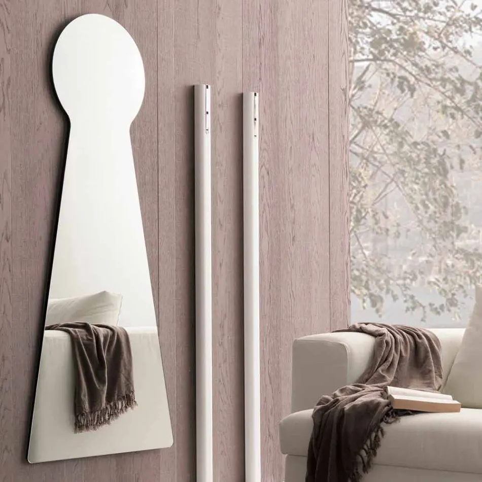 Shaped Wall Mirror with Melamine Panel Made in Italy - Bromo Viadurini