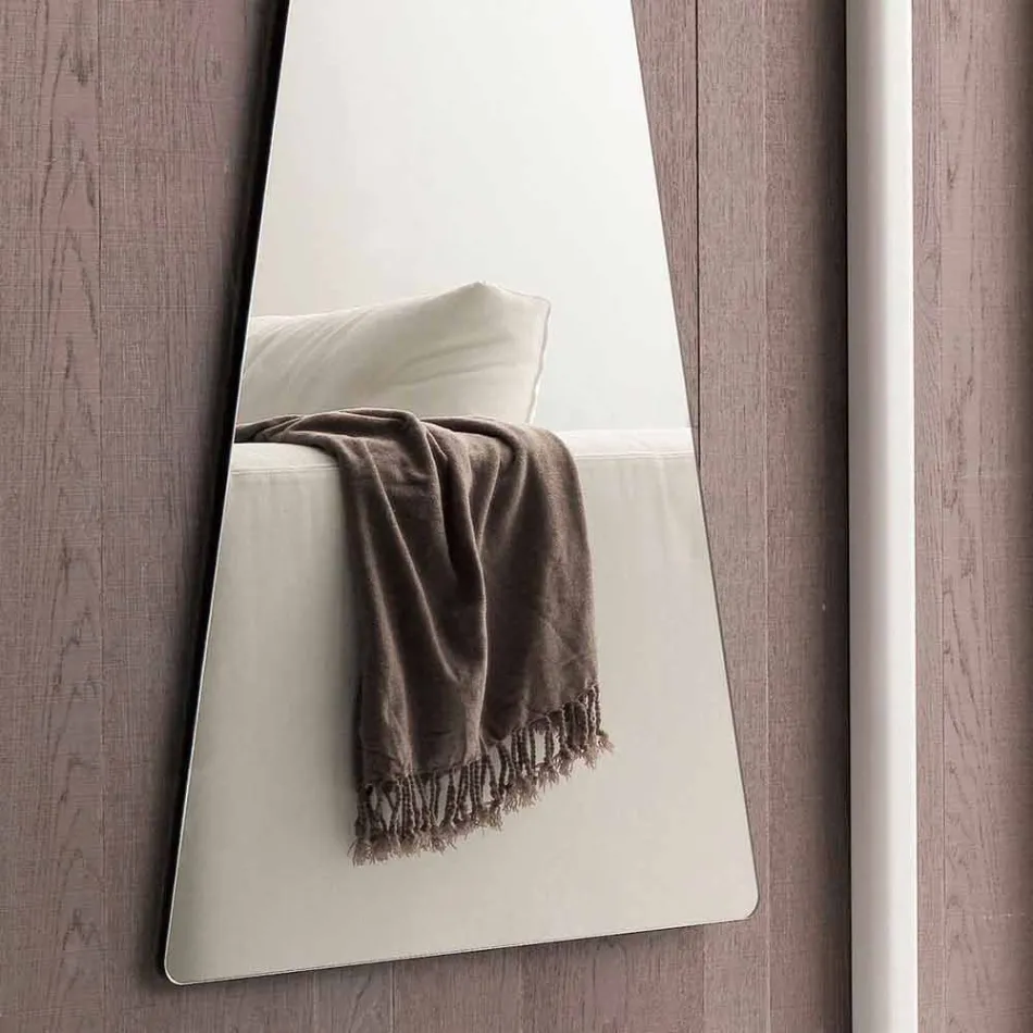 Shaped Wall Mirror with Melamine Panel Made in Italy - Bromo Viadurini