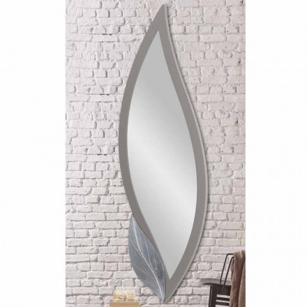 Wall mirror shaped modern dove gray lacquered made Italy Sagama Viadurini