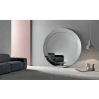 Modern Round Floor Mirror with Inclined Frame Made in Italy - Salamina Viadurini