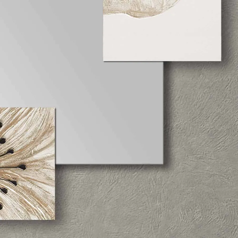 Wall mirror with double elle made in Italy Sandblasted design Viadurini