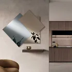 Mirror Made of 3 Overlapping Plates, 2 Bronze and 1 Smoked - Armida Viadurini