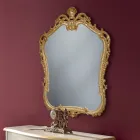 Wooden Mirror with Shaped Perforated Frame Made in Italy - Amazon Viadurini