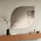 Glass Mirror with Engravings in Two Sizes and Colors Made in Italy - Vela Viadurini