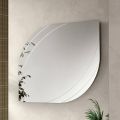 Glass Mirror with Engravings in Two Sizes and Colors Made in Italy - Vela