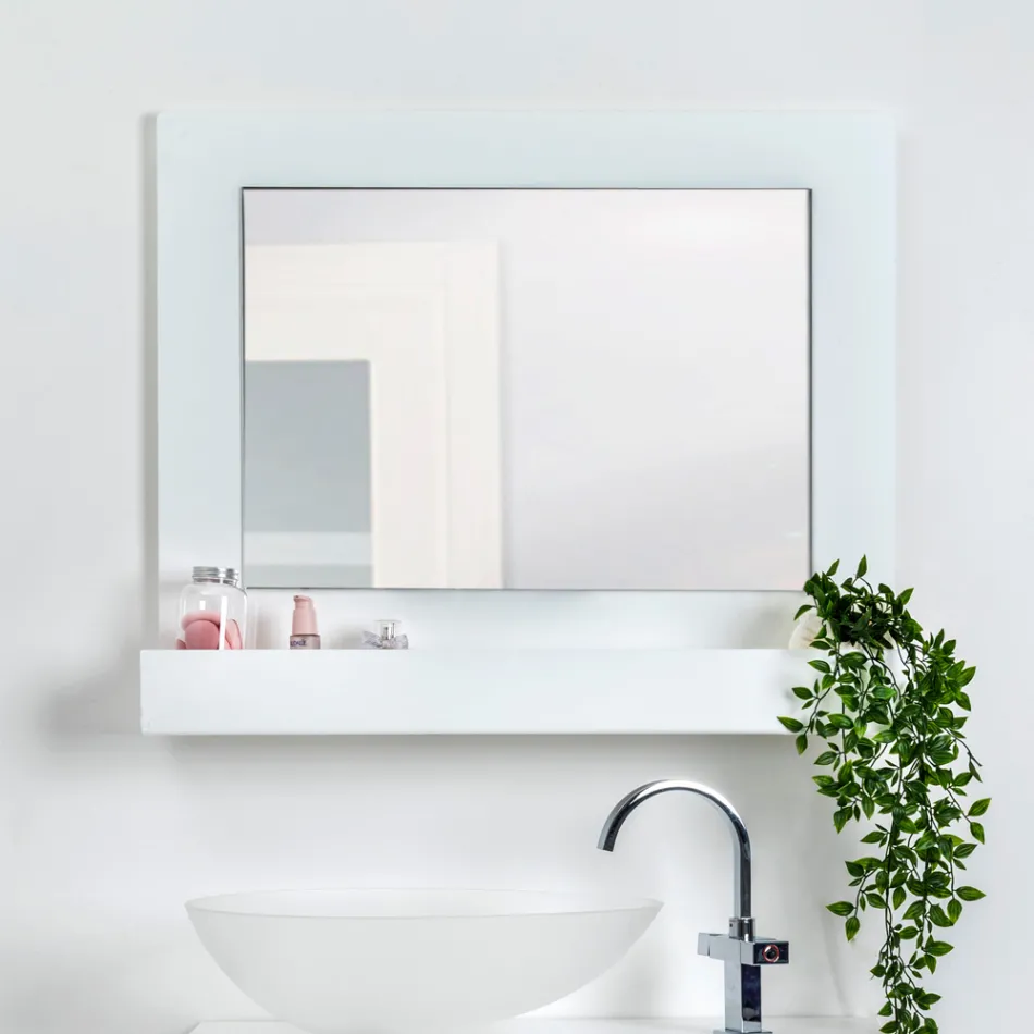 Horizontal Plexiglass Wall Mirror Container Made in Italy - Kiran Viadurini