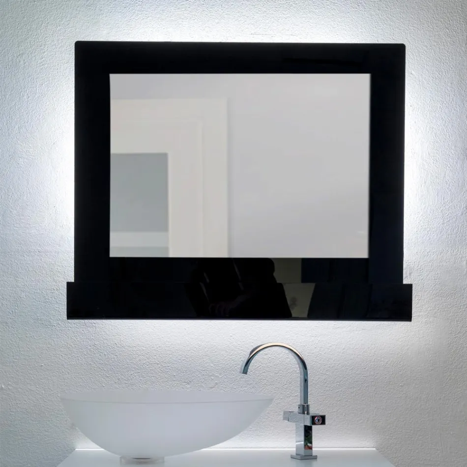 Horizontal Plexiglass Wall Mirror Container Made in Italy - Kiran Viadurini