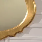 Oval Mirror with Gold Leaf Wood Frame Made in Italy - Florence Viadurini