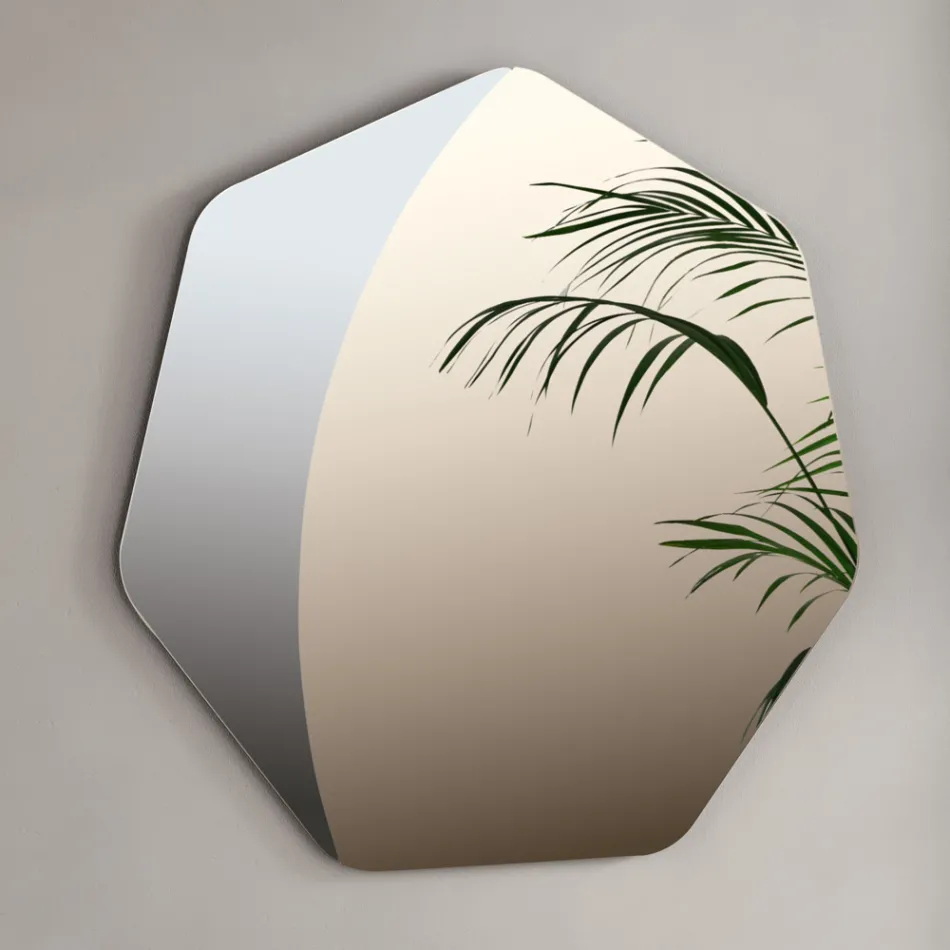 Irregular Polygonal Mirror with Beveled Corners Made in Italy - Calyra Viadurini
