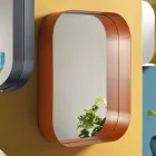 Rounded Rectangular Mirror, Metal Frame Made in Italy - Alexandra Viadurini