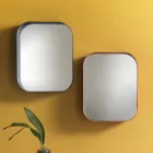 Rounded Rectangular Mirror, Metal Frame Made in Italy - Alexandra Viadurini