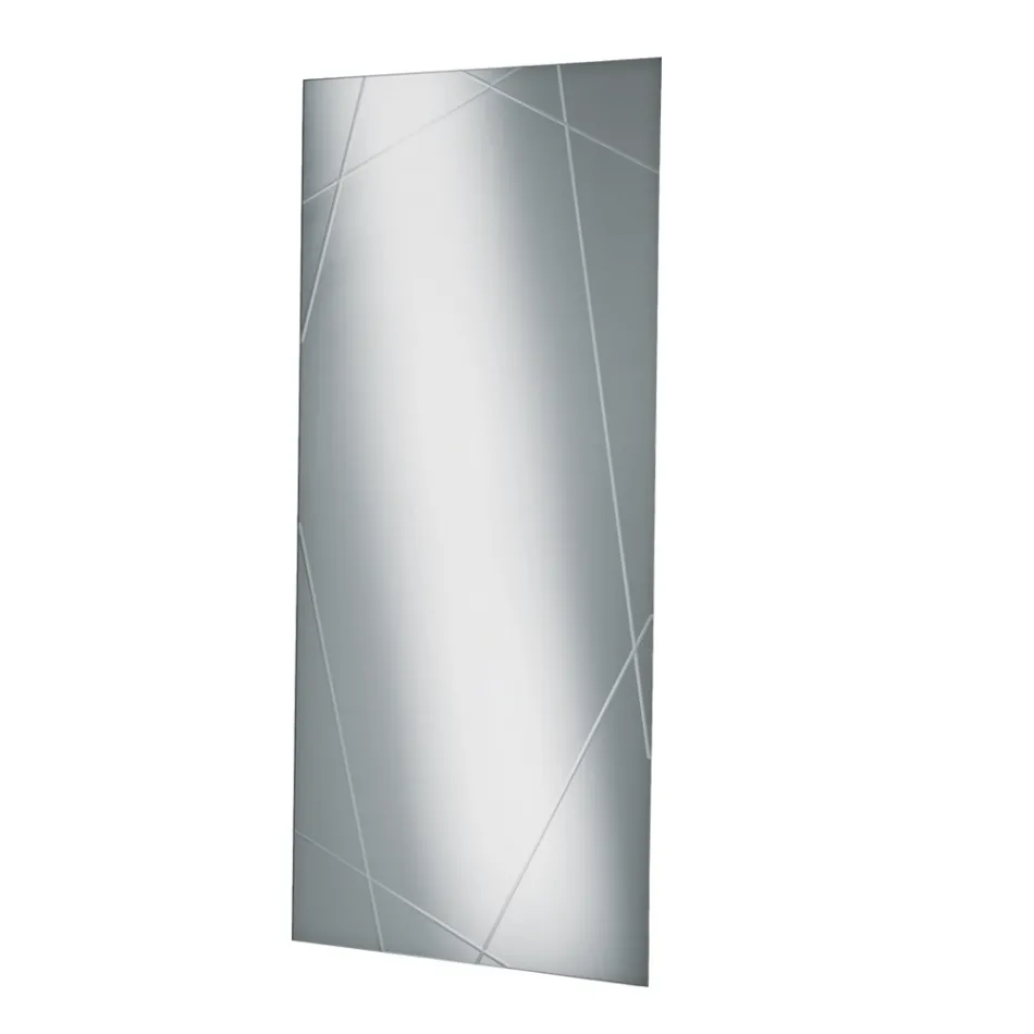 Rectangular Mirror with Laser Engravings Made in Italy - Alberta Viadurini