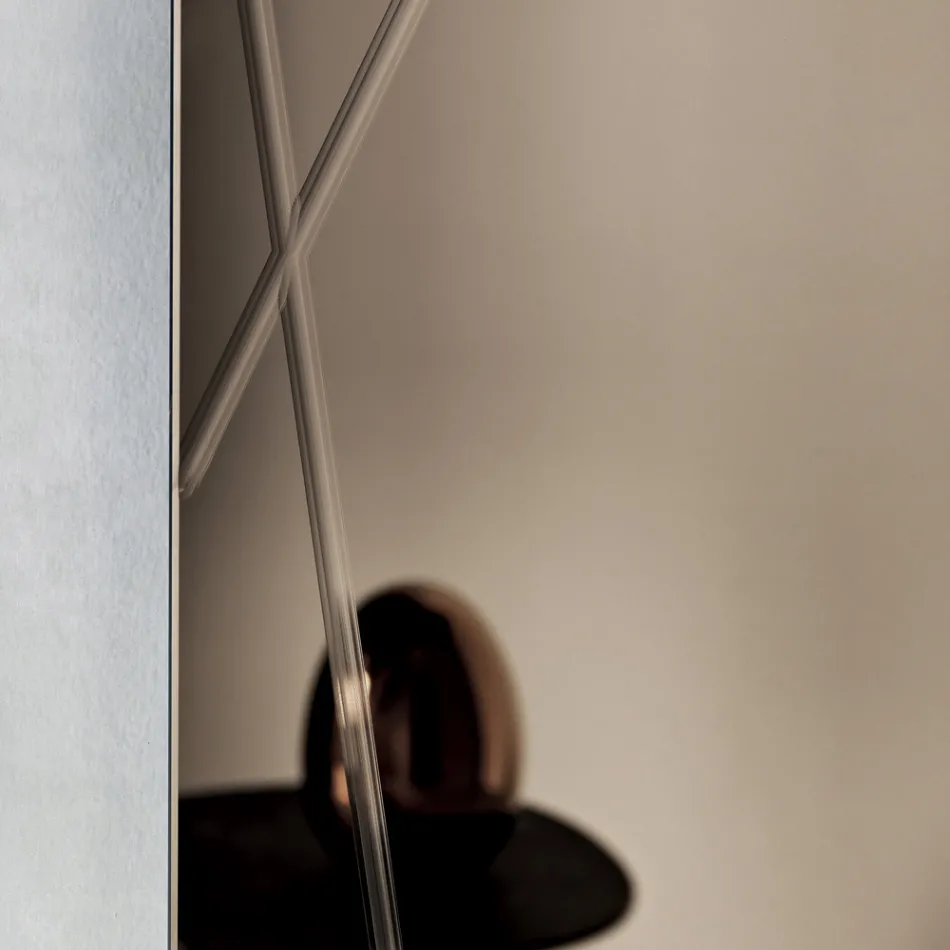 Rectangular Mirror with Laser Engravings Made in Italy - Alberta Viadurini